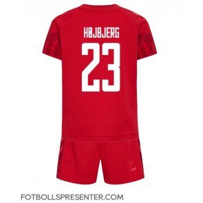 Danmark Pierre-Emile Hojbjerg #23 Hemmatröja Barn VM 2022 Kortärmad (+ korta byxor)